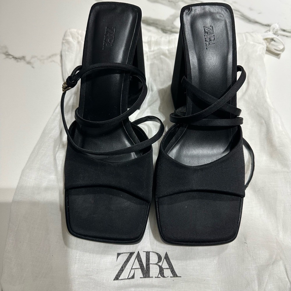 Zara High Heeled Platform Sandals Women size 6